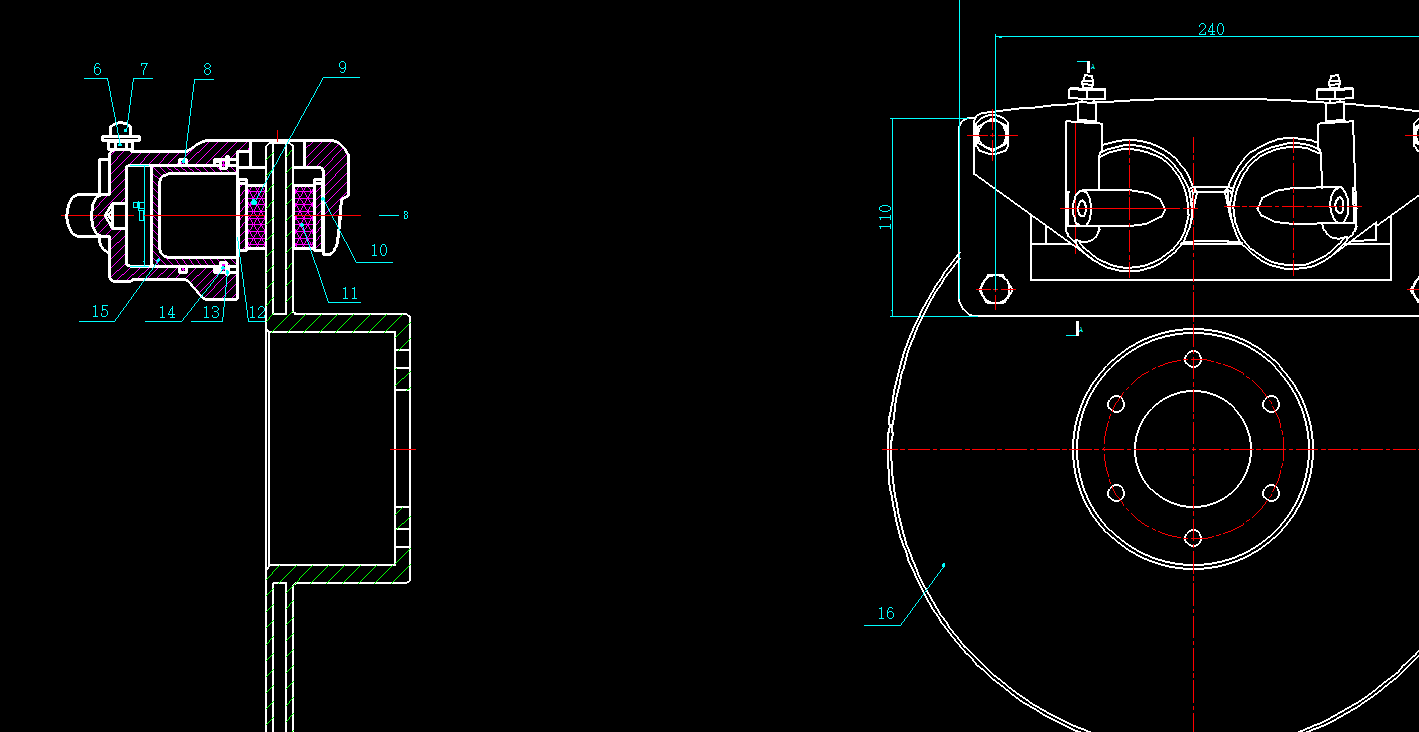 双活塞制动卡钳刹车