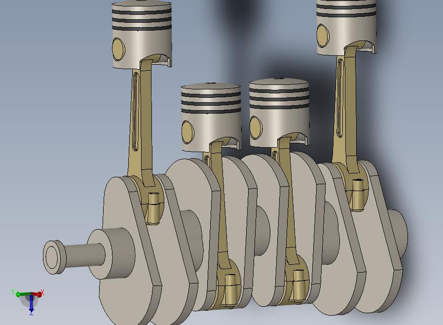 四缸活塞运动仿真