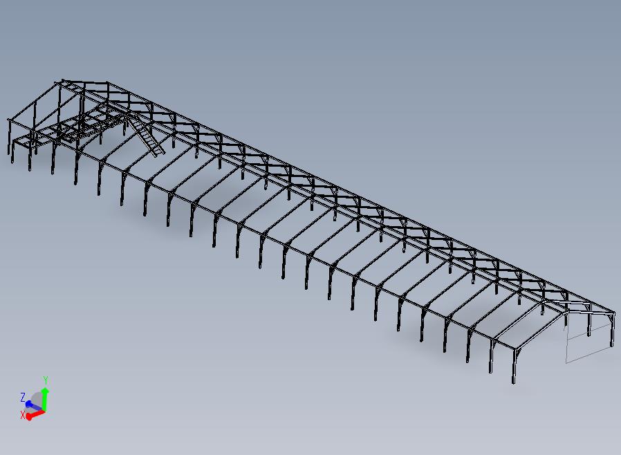 钢结构大棚仓库框架模型