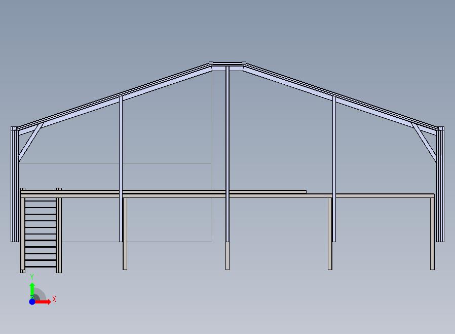 钢结构大棚仓库框架模型