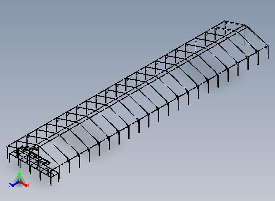 钢结构大棚仓库框架模型