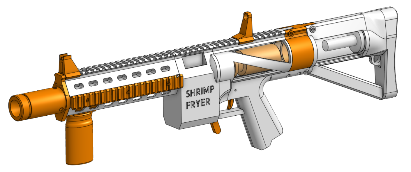 Shrimp Fryer Mk 1 - 高功率 Nerf 泡沫飞镖冲击波枪