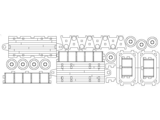 圣诞小火车模型平面雕刻图纸 dxf dwg cdr格式