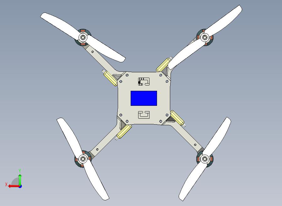 四旋翼机无人机3D数模图纸 CREO设计