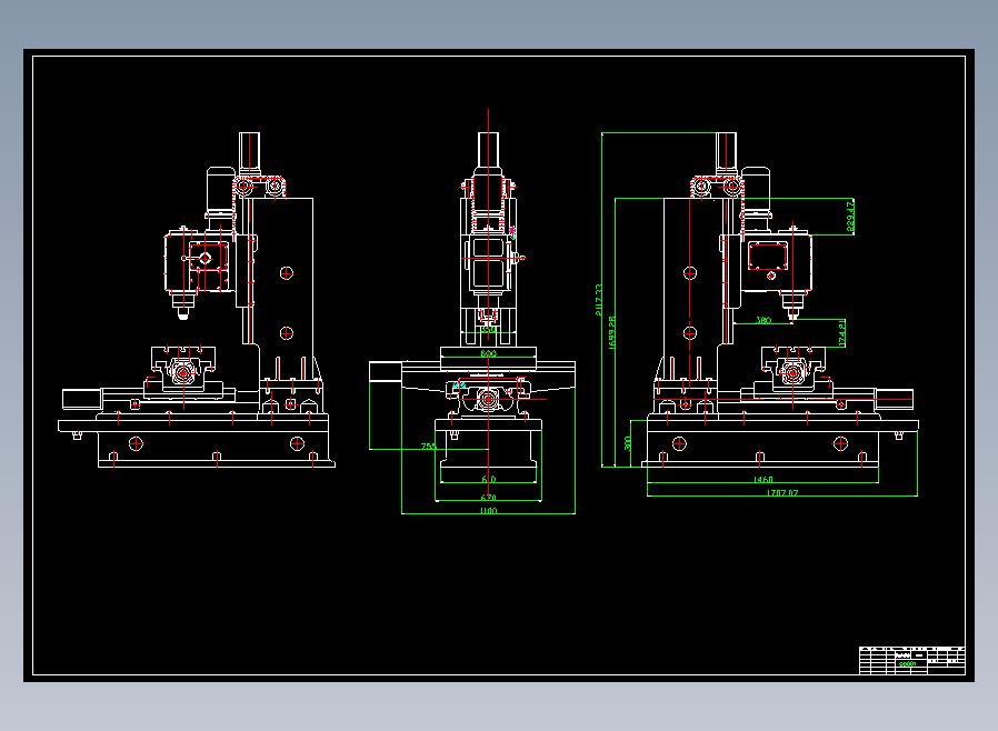 数控铣床X7132全套CAD图