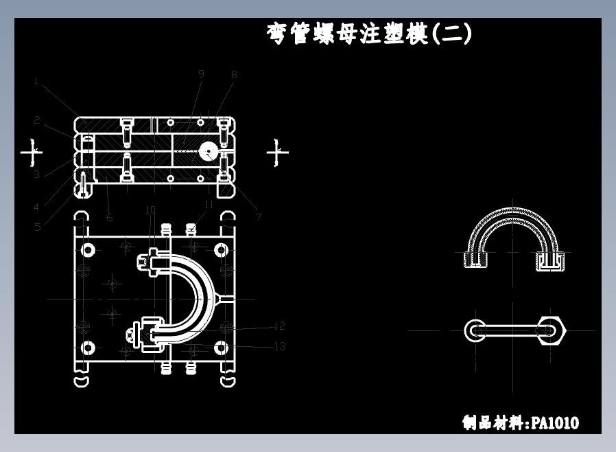 弯管螺母注塑模1