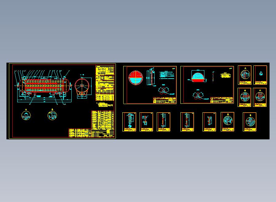 换热器Dn1000全套图纸