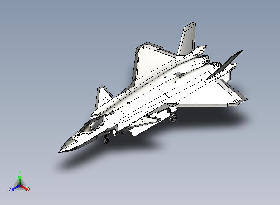 歼20战斗机模型3D图