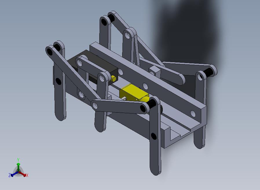 arana六足连杆行走结构3D图纸+Solidworks设计