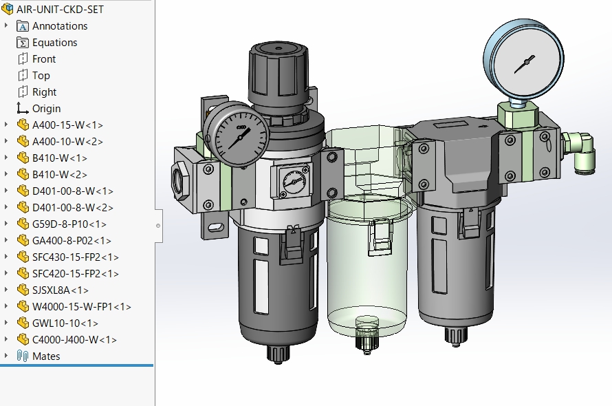 Regulator调节器组件（CKD.JP）3D图纸+STEP格式