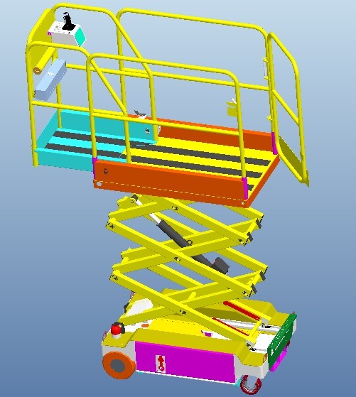 自行式升降机升降平台（电路图+3D模型+工程图）