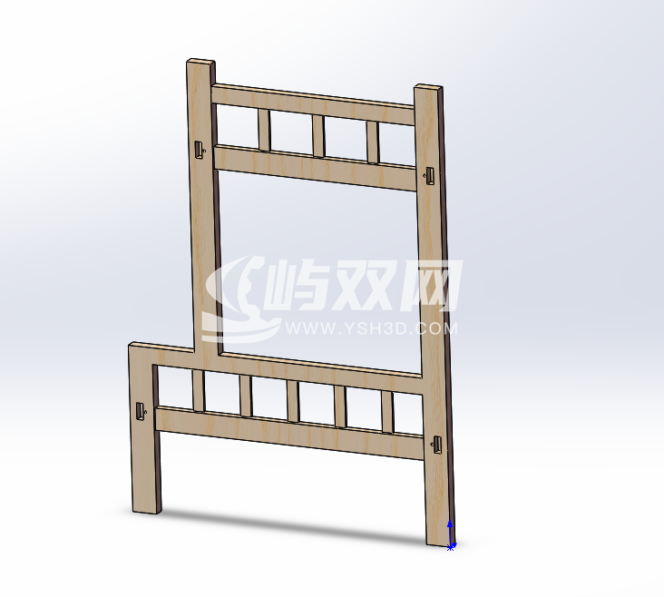 简易实用上下层木床3D数模图