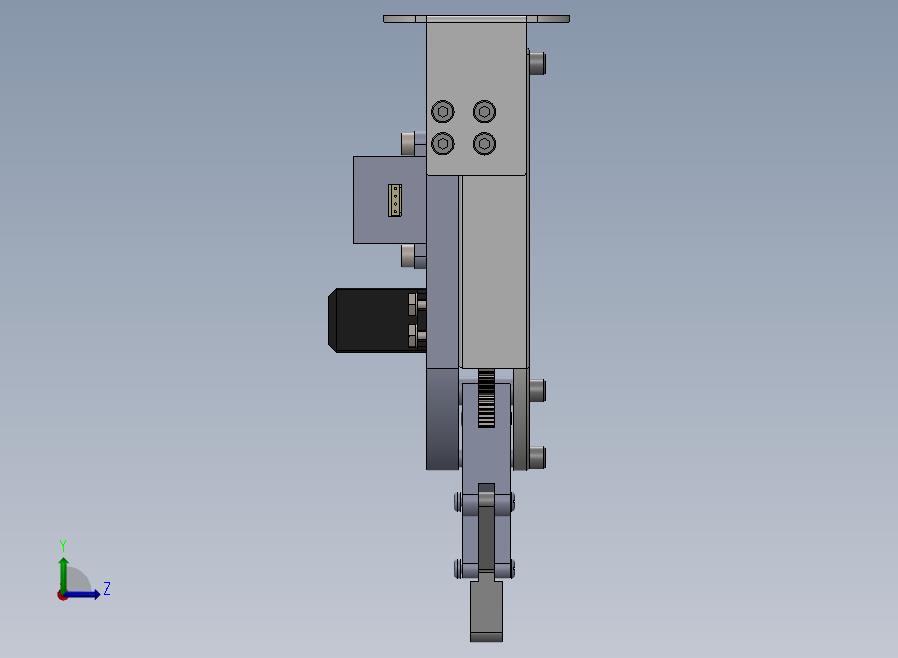 4+bars+mechanism+gripper四杆机构夹爪3D图纸+Solidworks设计