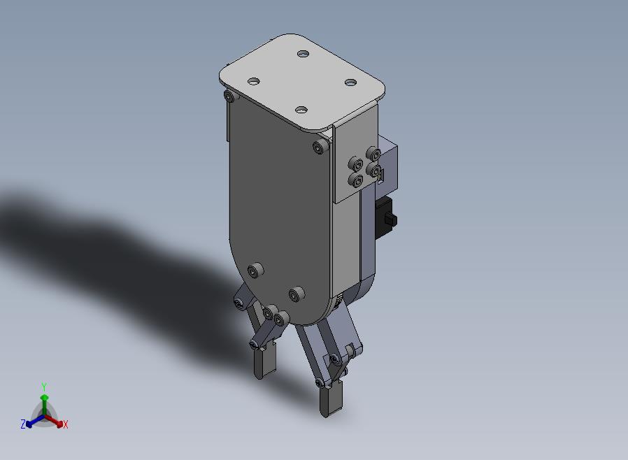 4+bars+mechanism+gripper四杆机构夹爪3D图纸+Solidworks设计