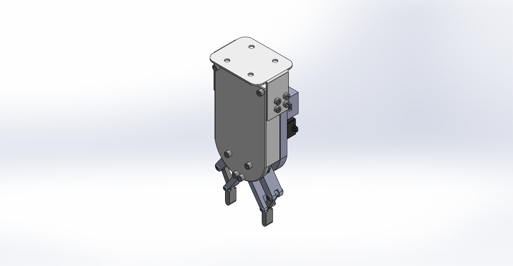 4+bars+mechanism+gripper四杆机构夹爪3D图纸+Solidworks设计