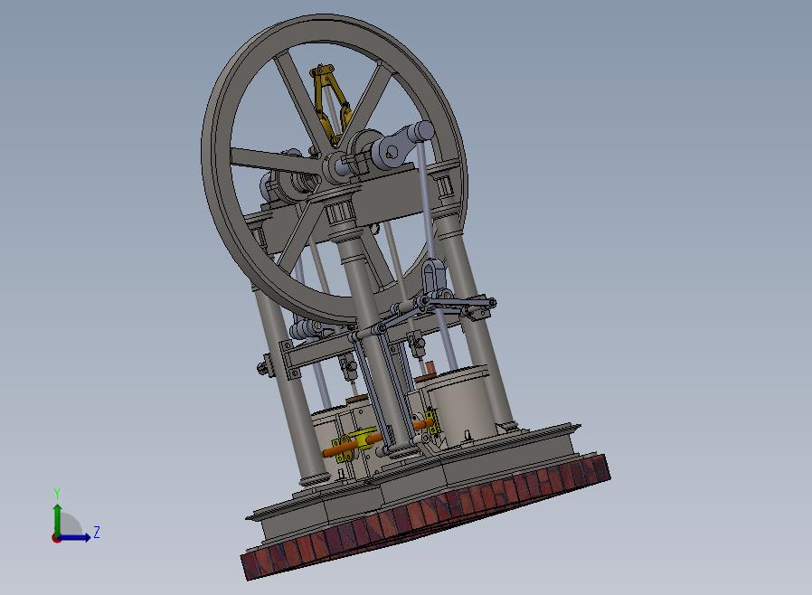 Antabular双缸蒸汽机3D数模图纸 Solidworks设计