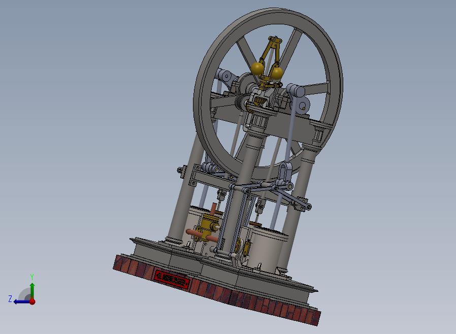 Antabular双缸蒸汽机3D数模图纸 Solidworks设计