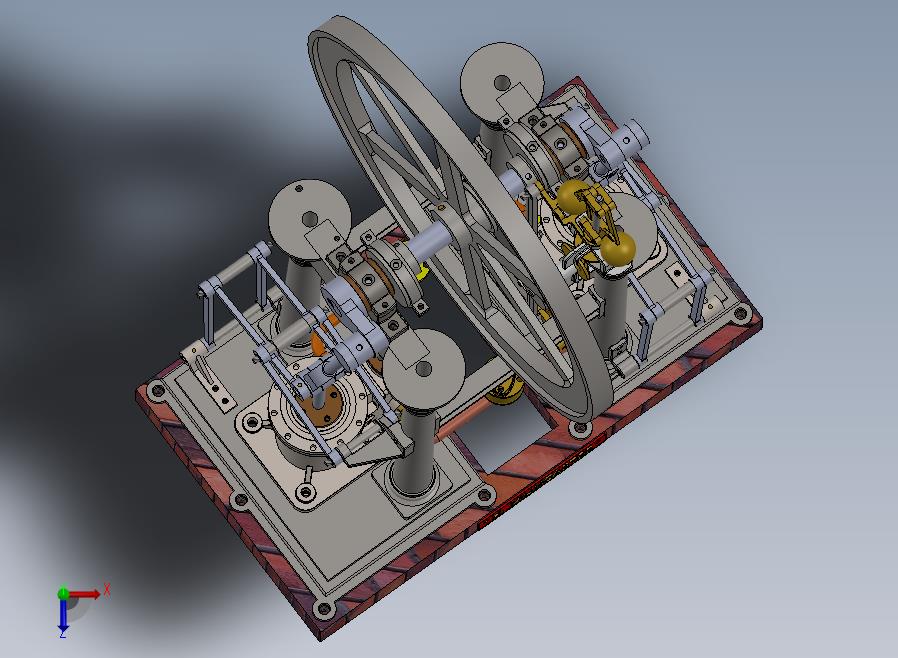 Antabular双缸蒸汽机3D数模图纸 Solidworks设计