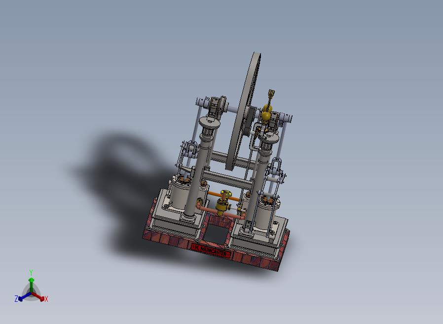 Antabular双缸蒸汽机3D数模图纸 Solidworks设计