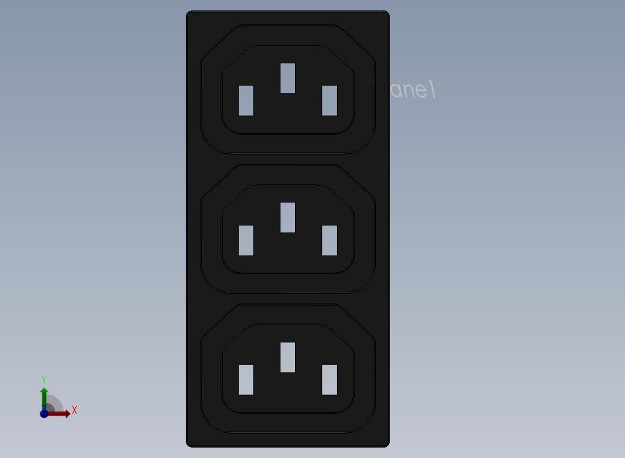 IEC连接器面板-3方式带3个电源插座的标尺