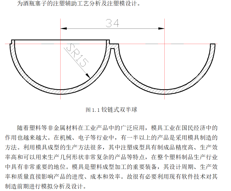 铰链式双半球注塑模具