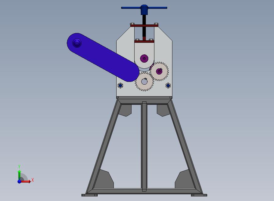 手动板材成型机 弯辊机bending-roller-machine-模型格式为 sw