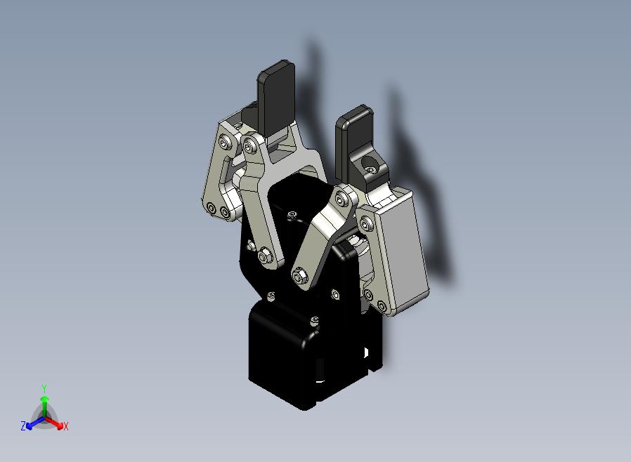 NEMA+17电机蜗轮传动双爪夹爪3D图纸+STP格式