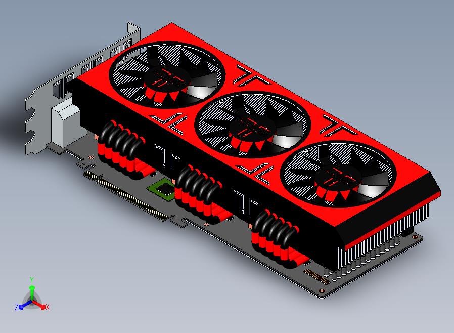 SabreImortalX3极端空气冷却器版三个GTX980gpu的单个pcb