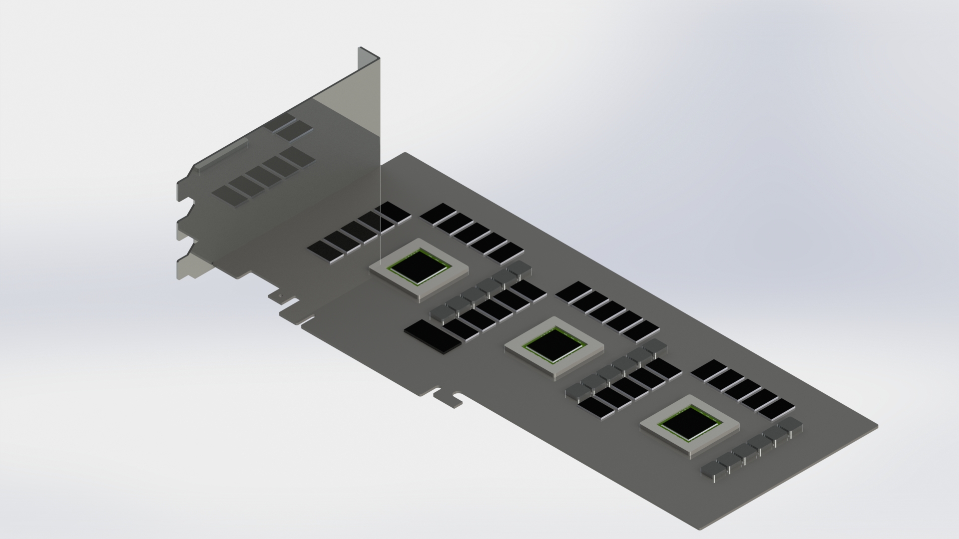 SabreImortalX3极端空气冷却器版三个GTX980gpu的单个pcb