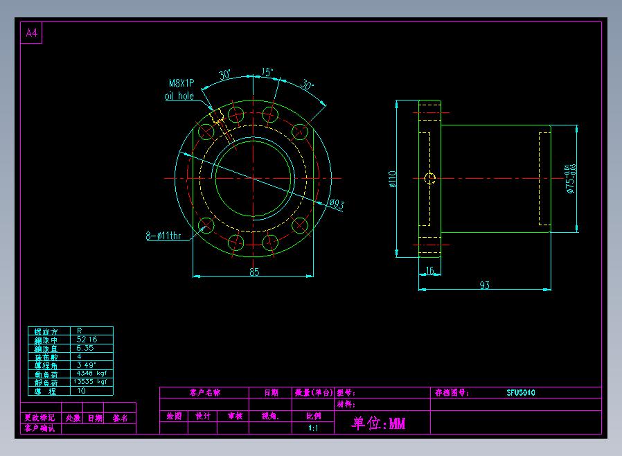 SFU5010滚珠花健、支撑座、滚珠丝杠、交叉导轨、直线模组.dwg