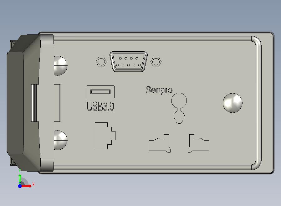 SMSM-PURD-010通信面板：20A电源插座(美标3孔)、RJ45网口、USB2.03.0、D-SUB-9