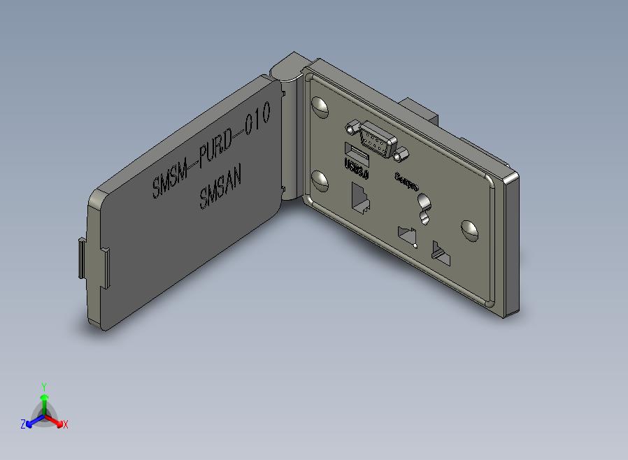 SMSM-PURD-010通信面板：20A电源插座(美标3孔)、RJ45网口、USB2.03.0、D-SUB-9