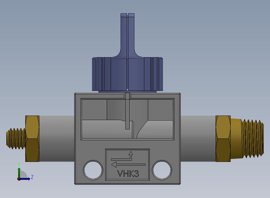 VHK系列P外螺纹A外螺纹二通三通手动阀[标准型VHK3-01S-M5]