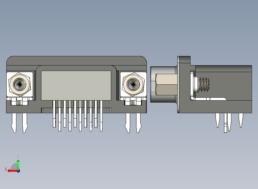 VGA-DB15型公母接口连接器3D图纸+Solidworks设计+附STEP