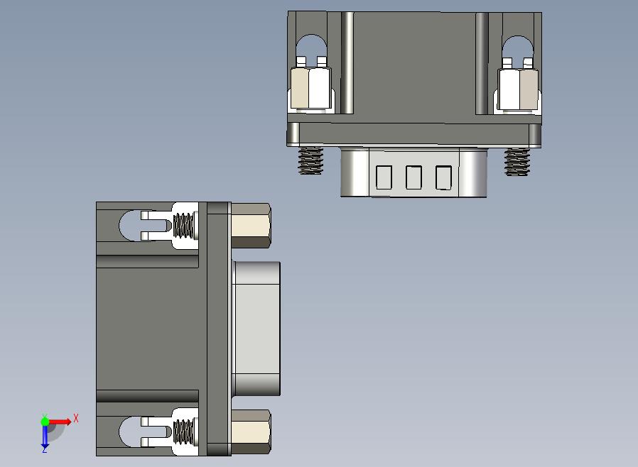 VGA-DB15型公母接口连接器3D图纸+Solidworks设计+附STEP