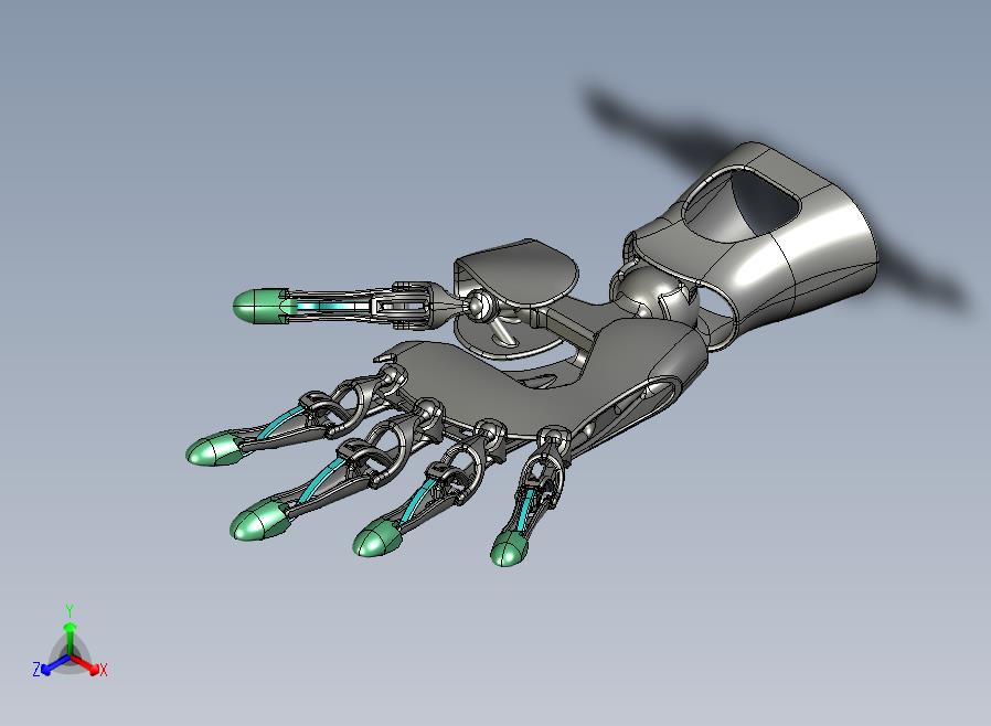 Biomimetic+Hand仿生手掌简易结构模型3D图纸+STP格式