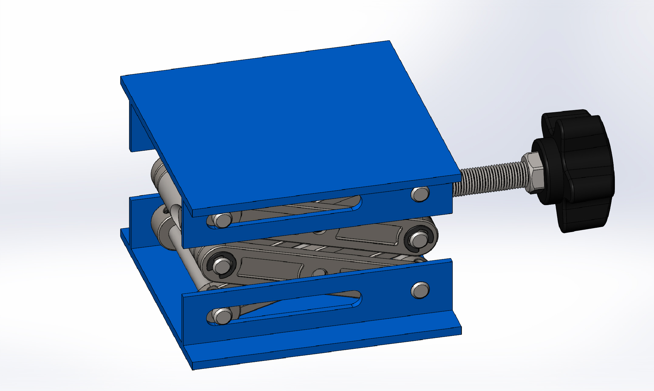 小小剪式升降机3D数模图纸+Solidworks设计