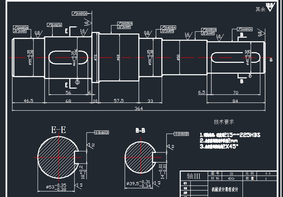 二级斜齿圆柱齿轮减速器D320v2m