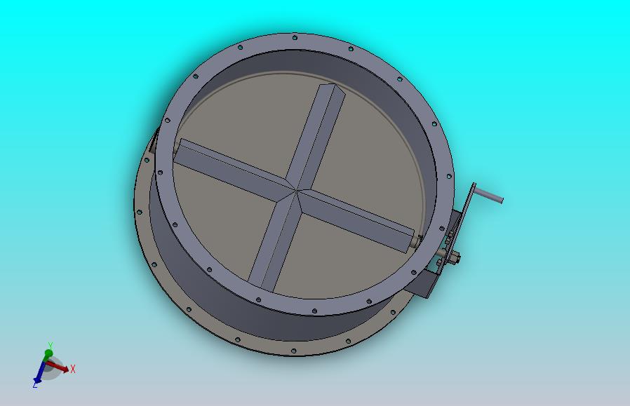 手动风门 百页窗 管道 阀门 气动件 solidwork三维建模 UG3D图