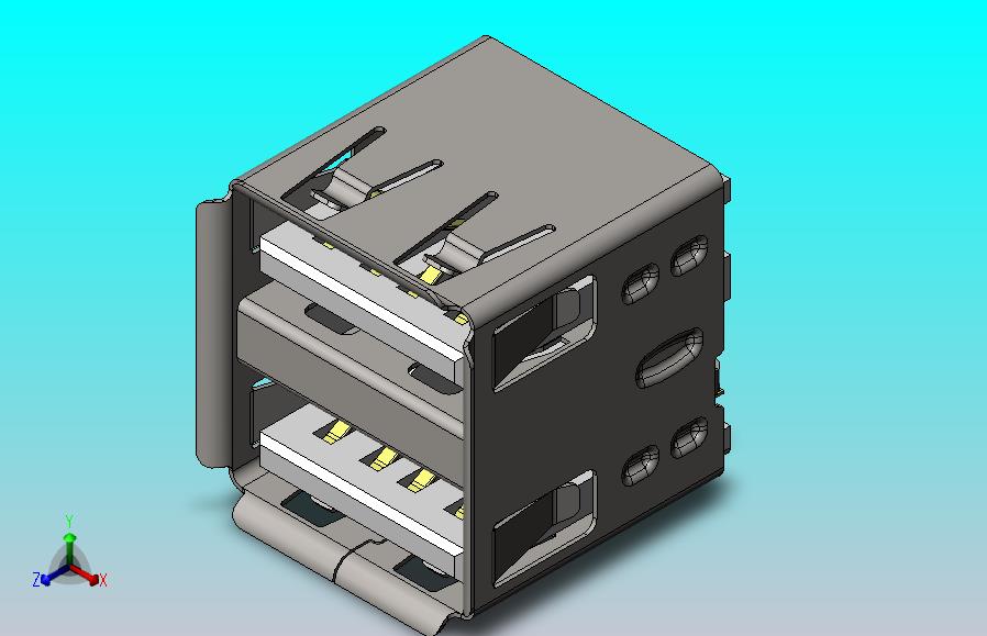 双USB 2.0 类型A母座 180度 8针 11