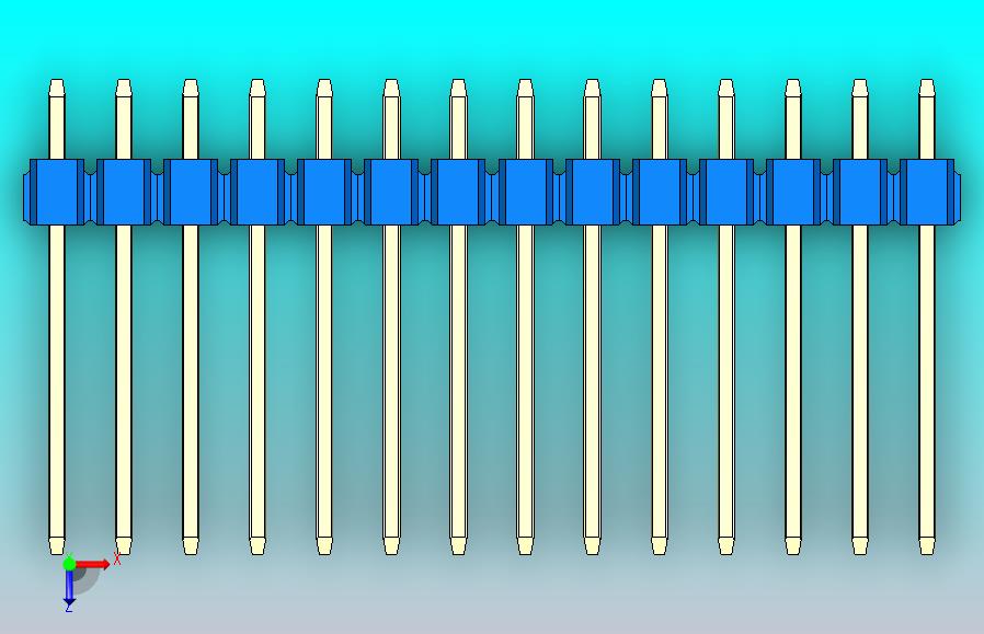 DS1021排针蓝色1x14p 100mil Type5