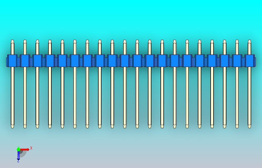 DS1021排针蓝色1x20p 100mil Type5