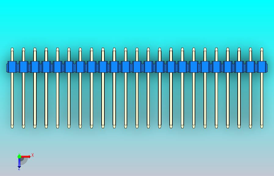 DS1021排针蓝色1x23p 100mil Type5