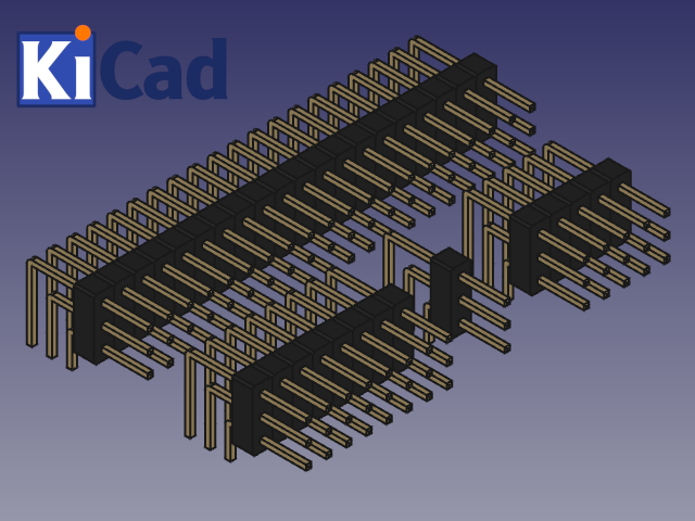 个毫米引脚接头三排直角，适用于kicad 