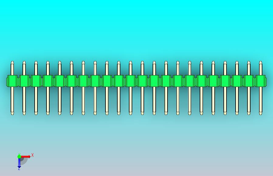DS1021排针绿色1x22p 100mil类型1