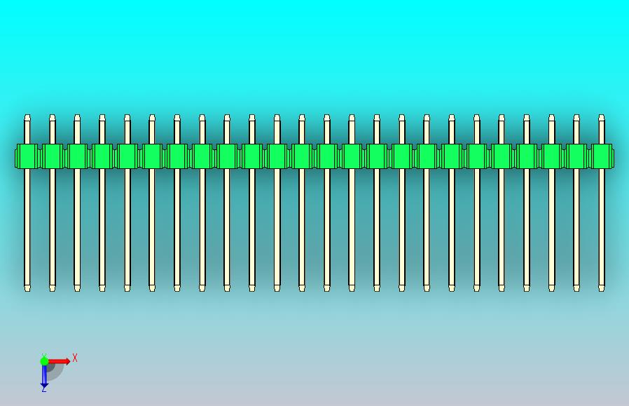 DS1021排针绿色1x24p 100mil Type5