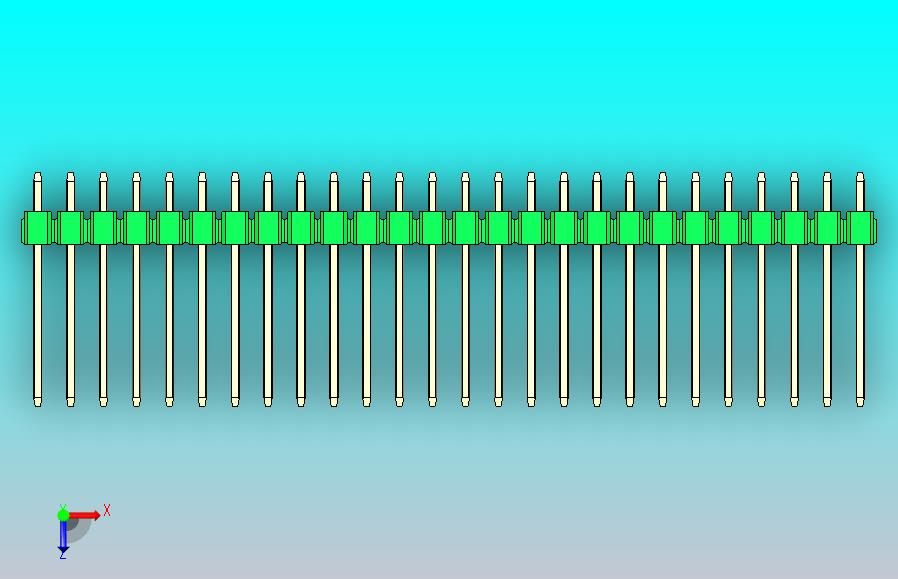 DS1021排针绿色1x26p 100mil Type5