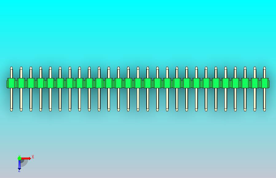 DS1021排针绿色1x27p 100mil类型1