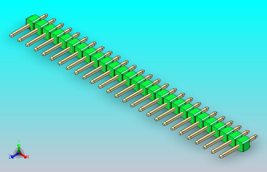 DS1021排针绿色1x27p 100mil类型1