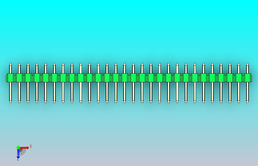 DS1021排针绿色1x28p 100mil类型1